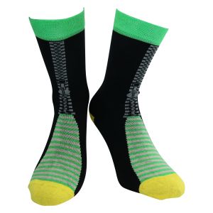 Lustiges buntes Reißverschluß-Design auf schwarzen Socken mit viel Baumwolle