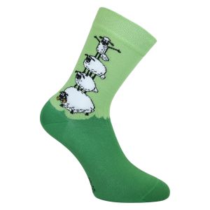 Shaun das Schaf Bio-Baumwolle Socken in grün 4 Schafe Schafspyramide