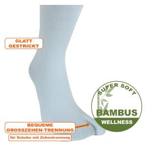 Socken für Flip-Flops aus Bambus weiss - 3 Paar