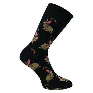 Bunte Socken Hasen mit Öhrchen und Möhrchen - 2 Paar