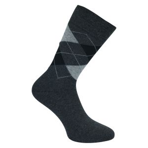 Socken mit Argyle Karo Muster Camano ohne Gummidruck anthrazit - 2 Paar