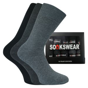 15 Paar Herren Kellner Socken schwarz 100% Baumwolle 
