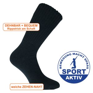 Sport Gesundheits-Socken Baumwolle schwarz - 5 Paar