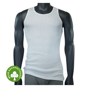 Tank Top Muskelshirts Unterhemden weiß aus 100% nachhaltiger Baumwolle rundhals CAMANO - 2 Stück