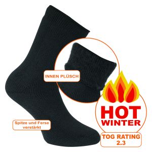 Warme Kindersocken Heat Keeper Mega Thermo schwarz TOG Rating 2.3 - 1 Paar