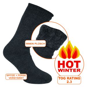Warme Socken Heat Keeper anthrazit TOG Rating 2.3 - 1 Paar