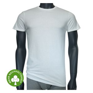 Weiße rundhals T-Shirts aus 100% nachhaltiger Baumwolle CAMANO