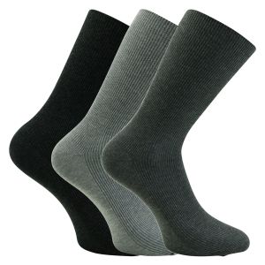 Wellness Socken ohne Gummidruck gerippt grau-anthrazit-mix - 5 Paar
