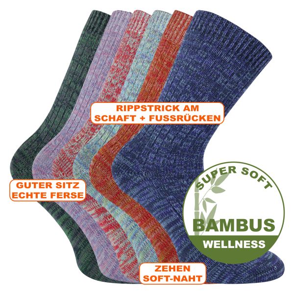 Bambus Baumwolle Wellness Socken fantastic mouline Colors