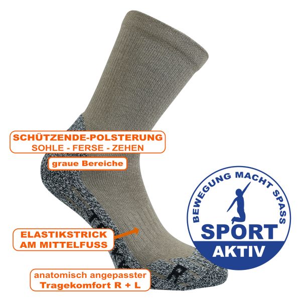 Coolmax Trekking Socken für Outdoor und Sport - beige