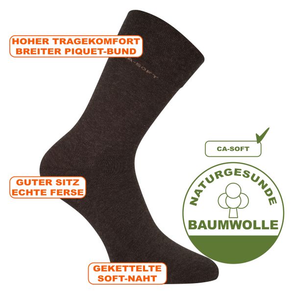 CA-SOFT Socken Gummi-Druck bei Rechnung camano dunkel ohne kaufen braun auf melange