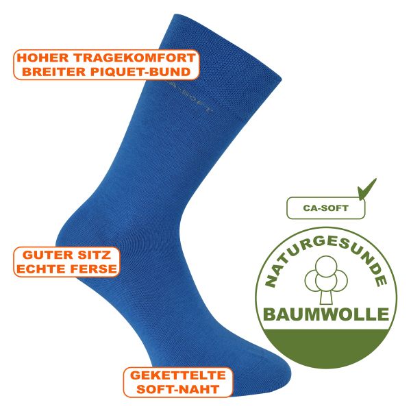 Camano CA-Soft-Socken ohne Gummidruck mittel-blau