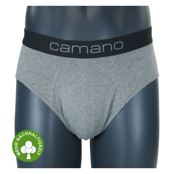 camano Herrenslips mit nachhaltiger Baumwolle hell-grau-melange - 2 Stück
