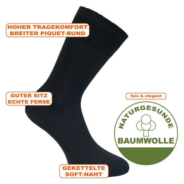 camano Luxus Business-Socken merzerisiert schwarz auf Rechnung kaufen bei