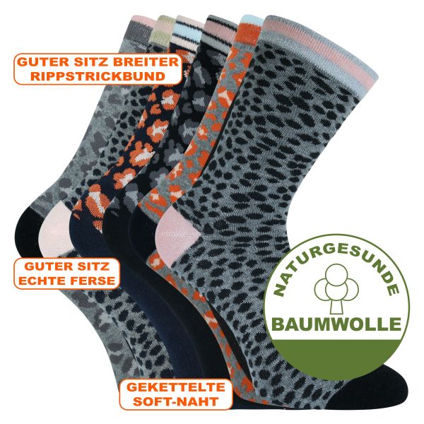 Casual Damen Muster-Socken Baumwolle safari-fashion-mix