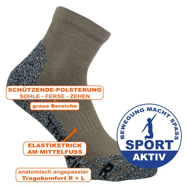 Coolmax Trekking Kurz-Socken für Outdoor und Sport - beige auf Rechnung  kaufen bei