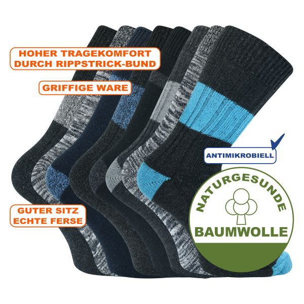 Griffige Jeans-Herrensocken recycelte Baumwolle melange-mix