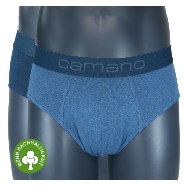 Herrenslips mit nachhaltiger Baumwolle blau-mix CAMANO - 2 Stück