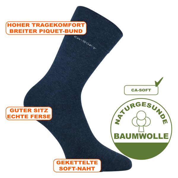jeans-blaue Socken ohne Gummi-Druck CA-SOFT camano auf Rechnung kaufen bei