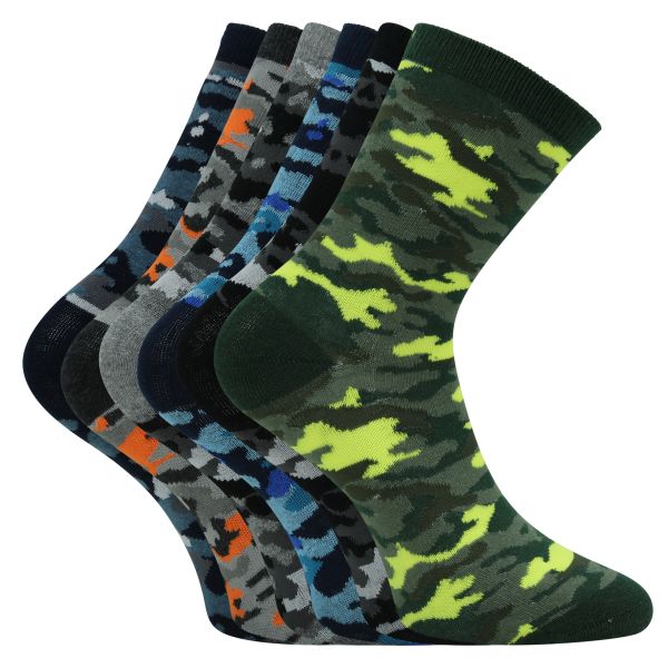 Knabensocken Camouflage Muster Mix mit Baumwolle - 3 Paar