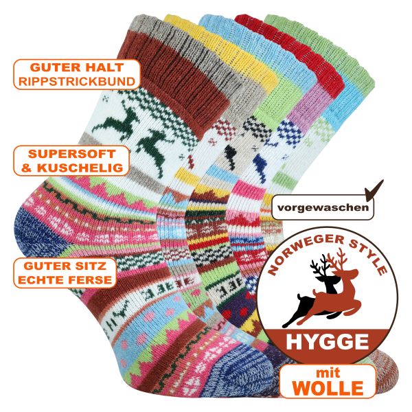 Kunterbunte Hygge-Lieblings-Socken supersoft mit mollig-warmer Wolle