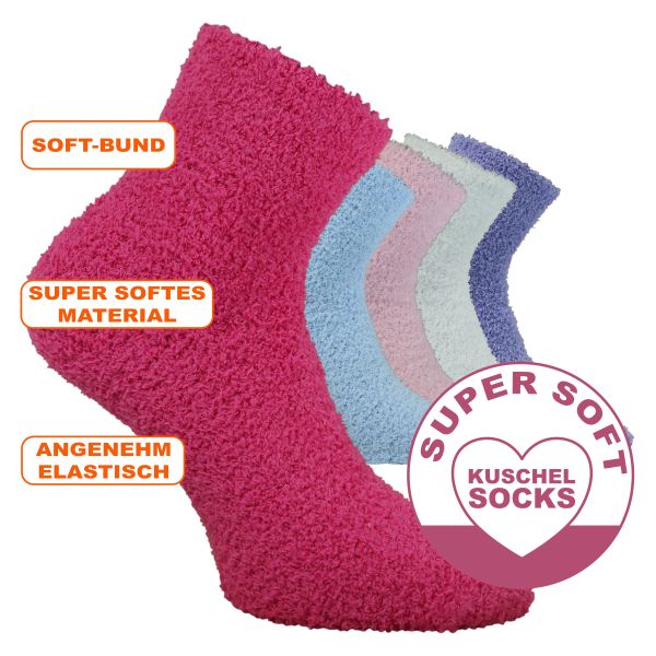 Superweiche warme Wohlfühl-Socken Homesocks pink und pastell