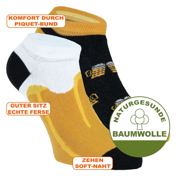 Lustige BIERGLAS Motiv Sneaker Socken mit Komfortbündchen und viel Baumwolle