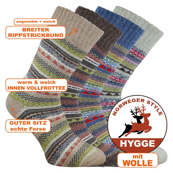 Mollig-warme dicke Vollfrottee Hygge-Socken mit extra viel Wolle und Alpakawolle