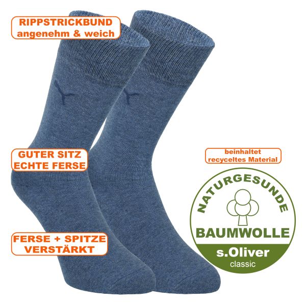 PUMA Herrensocken Classic mit Baumwolle denim-blau-melange