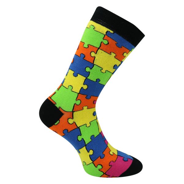 Bunte Socken im Puzzle Design - 2 Paar