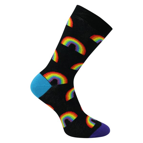 Socken Regenbogen in schöner Metalldose Strümpfe bunt Farben Rainbow 1x Paar 