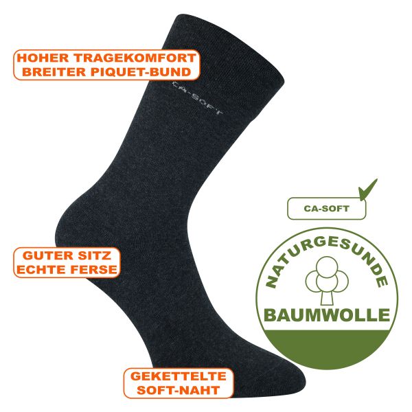 Komfortable Socken ohne Gummi-Druck CA-SOFT anthrazit camano