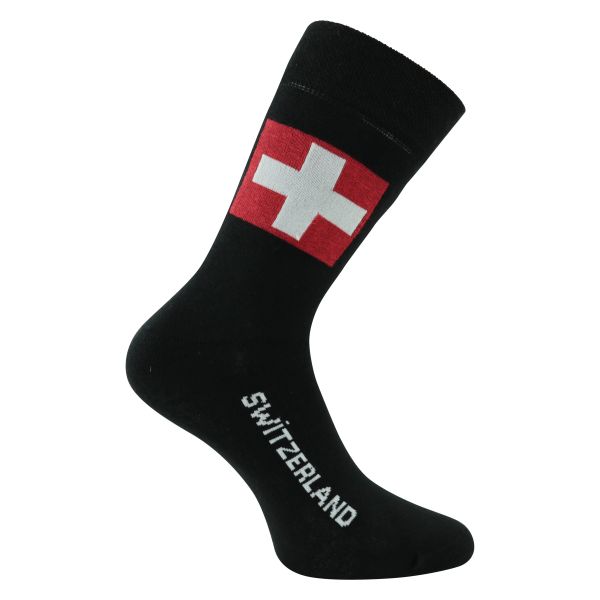 Wappen breiter Komfortbund Storfisk fishing & more 3 Paar Schweiz Socken Rot/Weiß mit Aufschrift Switzerland handgekettelte weiche Naht Baumwollmix