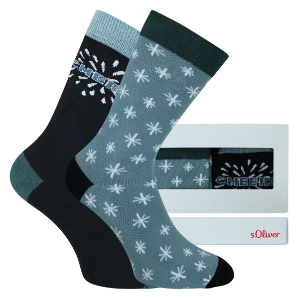 Geschenkschachtel mit Weihnachtssocken Winter Designs Snowflakes s.Oliver