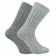 Alpaka Socken mit Wolle grau-mix superweich - 2 Paar