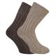Alpaka Wolle Socken super weich beige-braun-mix - 2 Paar Thumbnail
