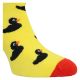 Bunte Motiv-Socken aus Baumwolle quietschiger schwarzer Enten-Spaß auf gelb Thumbnail