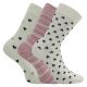 Damen Bio Baumwolle Socken beige-altrosa-mix Muster und Linien - 3 Paar Thumbnail