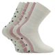 Damen Bio-Baumwolle Socken beige-altrosa-mix mit Muster und Linien