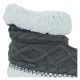 Damen Home Boots im Zopfdesign grau mit Noppen-Druck auf Textil-Sohle - 1 Paar Thumbnail