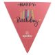 Damensocken HAPPY BIRTHDAY mit Geburtstagsmotiven in Dreieck Geschenkschachtel