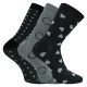 Baumwolle Damensocken mit Muster grau-schwarz-mix Dark Patterns - 3 Paar Thumbnail