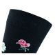Romantische schwarze Damensocken mit bunten Streu Blumen mit Baumwolle und Komfortbund