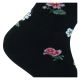 Romantic Damensocken schwarz mit Streublümchen mit Baumwolle - 3 Paar
