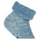 Dicke kuschelweiche mollig-warme Wollsocken mit ABS-Noppen blau-melange