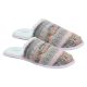 Gemütliche hyggelige rosa-bunte Damen Hausschuhe Puschen Pantoffeln Folklore-Muster Thumbnail