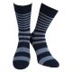 Herren Bio Baumwolle Socken marine-mix mit Linien und Muster - 3 Paar