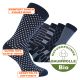 Fußgesunde Herren Bio Baumwolle Socken marine-mix mit Linien und Muster Thumbnail