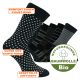 Schwarze naturgesunde Herren Bio-Baumwolle Socken mit Streifen und Muster Thumbnail