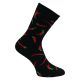 Schwarze Motiv Socken HOT CHILLI  Peperoni Design mit viel Baumwolle